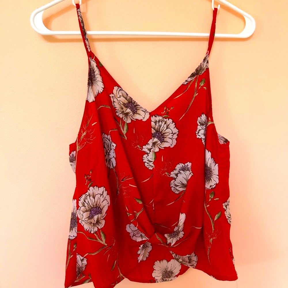 Floral Red Camisole Tank